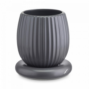 Горшок цветочный, 16.5 см, 1.2 л, доломит, серый, серия Edge, TKANO, Россия, Горшки для цветов