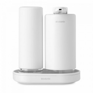 Набор из 2-х диспенсеров для моющих средств, 200 мл, сталь, стекло, силикон, белый, серия SinkStyle, BRABANTIA, Бельгия, Диспенсеры и мыльницы