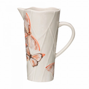 Кувшин , 1.6 л, керамика, белый, декор, серия Cloudy Butterflies, Bordallo Pinheiro, Португалия, BORDALLO PINHEIRO (Португалия)