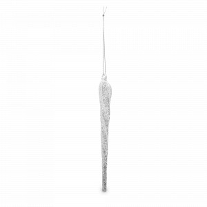 Украшение елочное - подвес Сверкающая сосулька, 2 предмета, 20 см, стекло, серебристый, серия Event, ANNA LAFARG, Китай, Event ANNA LAFARG