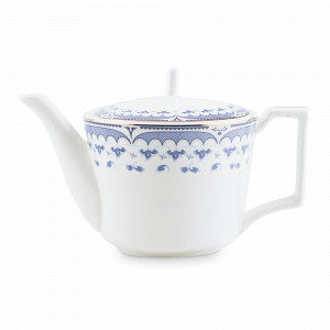 Чайник заварочный, 1250 мл, фарфор, белый, синий, серия Гжель, REPAST, Чехия, Белые фарфоровые заварочные чайники