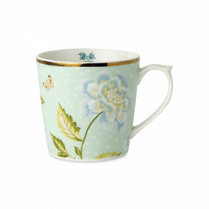 Кружка Mint Uni, 10.6 х 7.5 см, 0.24 л, фарфор, белый, зеленый, серия Uni, Laura Ashley, Великобритания, LAURA ASHLEY (Великобритания)