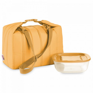 Термосумка с контейнером, 3 л, полиэстер, биопластик, желтый, серия Handy Bio, GUZZINI, Италия, GUZZINI (Италия)