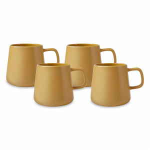 Набор из 4-х кружек Sala, 375 мл, фарфор, горчичный, серия Blend, MAXWELL WILLIAMS, Австралия, MAXWELL & WILLIAMS (Австралия)