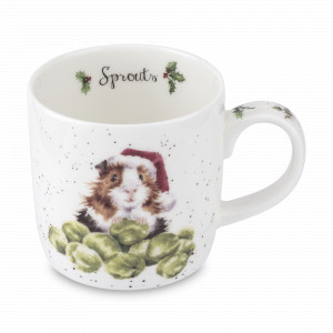 Кружка «Брюссельская капуста тоже праздничное блюдо», 310 мл, костяной фарфор, белый, декор, серия Wrendale Designs, ROYAL WORCESTER, Великобритания, ROYAL WORCESTER (Великобритания)