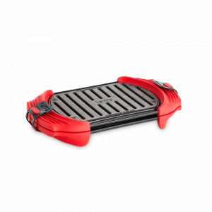 Форма - гриль для приготовления в СВЧ, 25 х 14 см, силикон, черный, красный, LEKUE, Испания, Посуда для приготовления в СВЧ