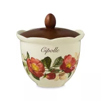 Банка для хранения сыпучих продуктов, 750 мл, керамика, дерево, декор, серия Regale, NUOVA CER, Италия, 