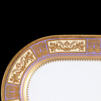 Блюдо овальное Violet Creme Gold, 36 х 23 см, фарфор, фиолетовый, золотой, серия Diadem, FALKENPORZELLAN, Германия_00816630066309402044.jpg