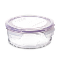 Контейнер круглый стеклянный, 950 мл, стекло, фиолетовый, GLASSLOCK, Корея