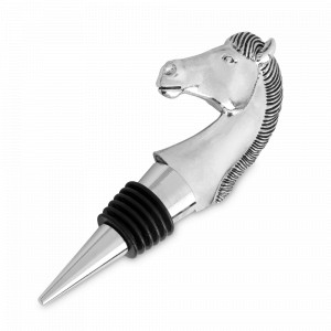 Пробка для винной бутылки Лошадь, 12 см, металл, полирезин, серебристый, серия Horse, ANNA LAFARG, Китай, Скидка до -20% на бренд ANNA LAFARG