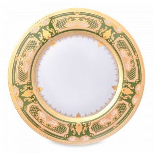 Блюдо круглое Green Gold, 32 см, фарфор, зелёный, золотой, серия Constanza Donna, FALKENPORZELLAN, Германия, Скидка до -30% на фарфор FALKENPORZELLAN