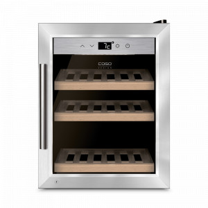 Шкаф винный WineSafe 12 Classic для 12 бутылок, нержавеющая сталь, стекло,  стальной, CASO, Германия, Винные шкафы Caso