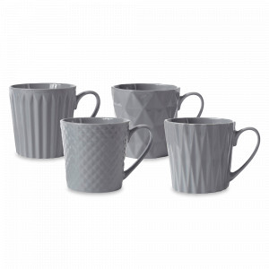 Набор из 4-х кружек, 380 мл, фарфор, серый, серия Nova, MAXWELL WILLIAMS, Австралия, MAXWELL & WILLIAMS (Австралия)