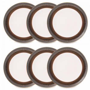 Набор из 6-ти обеденных тарелок Black Gold, 27 см, фарфор, черный, золотой, серия Constanza Rio, FALKENPORZELLAN, Германия, Тарелки обеденные