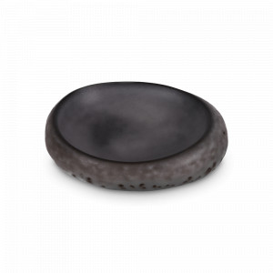 Тарелка сервировочная для закусок Grey, 21 см, керамика, темно-серый, ROOMERS TABLEWARE, Нидерланды, Тарелки черные