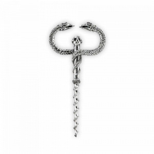 Штопор «Змея», латунь, серебристый, серия Охотничий домик, Кольчугинский Мельхиор, Россия, Штопоры