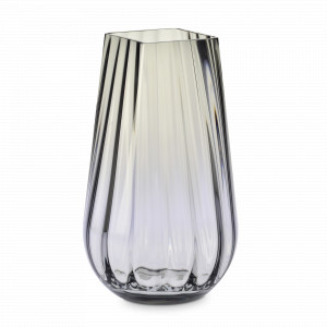 Ваза для цветов, 30 см, стекло,  ручная работа, дымчато-голубой, KROSNO, Польша, Стеклянные вазы для цветов