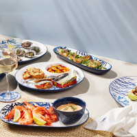 Блюдо овальное, 40 х 12.5 см, керамика, белый, синий, серия Blue Coral, MAXWELL WILLIAMS, Австралия_00819440041452154324.jpg