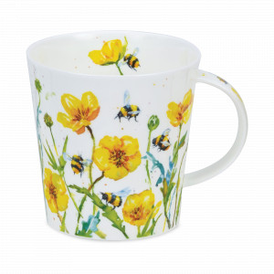Кружка «Лютики и пчёлы», 480 мл, костяной фарфор, декор, серия Cairngorm, DUNOON, Великобритания, Большие фарфоровые кружки
