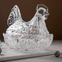 Блюдо на 10 яиц с крышкой Курочка, 28 см, стекло, DECOR DE TABLE, Россия_00820430048701159358.jpg