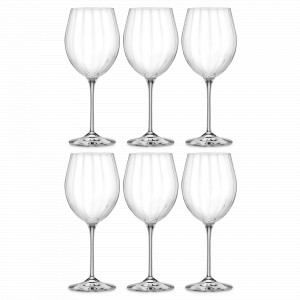 Набор из 6-ти бокалов для белого вина, 650 мл, хрустальное стекло, серия Optic, RCR, Италия, Фужеры для вина