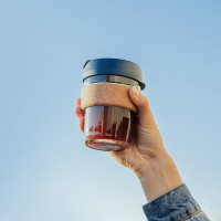 Кружка дорожная KeepCup M, 340 мл, закаленное стекло, полипропилен, пробка, морской волны, серия Brew Cork, KEEPCUP, Австралия_00808760045472066660.jpg
