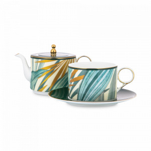 Набор чайный Эгоист, 3 предмета, фарфор, белый, декор, серия Сафари, MIX&amp;MATCH HOME, Китай, MIX & MATCH (Народная Республика Бангладеш)