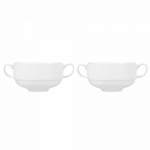 Набор из 2-х бульонниц, 250 мл, костяной фарфор, белый, серия Плиссе, DECOR DE TABLE, Россия, Супницы