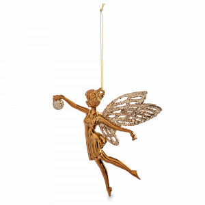 Украшение новогоднее - подвес Фея, 12 х 15 см, пластик, золотистый, серия New Year, ANNA LAFARG, Китай, Новогодний Декор ANNA LAFARG