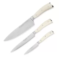 Набор из 3-х кухонных ножей поварская тройка, серия Ikon Cream White, WUESTHOF, Германия, 