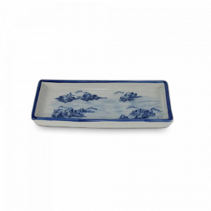 Поднос BLUE/WHITE, 29 х 12.5 см, фарфор, белый, синий, ROOMERS TABLEWARE, Нидерланды, Подносы