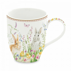 Кружка , 350 мл, фарфор, белый, декор, серия Happy Easter, EASY LIFE (R2S), Италия, Китайский фарфор