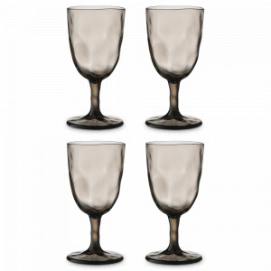 Набор из 4-х бокалов для вина, 430 мл, акрил, серо-коричневый, серия Hollow, LIBERTY JONES, Россия, Наборы бокалов для белого вина
