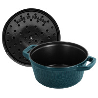 Кокот круглый, 4.25 л, 24 см, чугун, морская волна, серия La Cocotte, STAUB, Франция_00814360054785213425.jpg