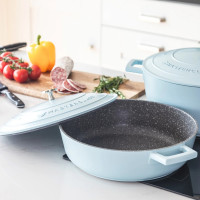 Кастрюля с крышкой низкая, 4 л, 28 см, литой алюминий, голубой, серия MasterClass, KITCHEN CRAFT, Великобритания_00817710056963224222.jpg