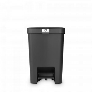 Ведро для мусора с крышкой, 10 л, пластик, тёмно-серый, серия Step Up, BRABANTIA, Бельгия, BRABANTIA (Бельгия)