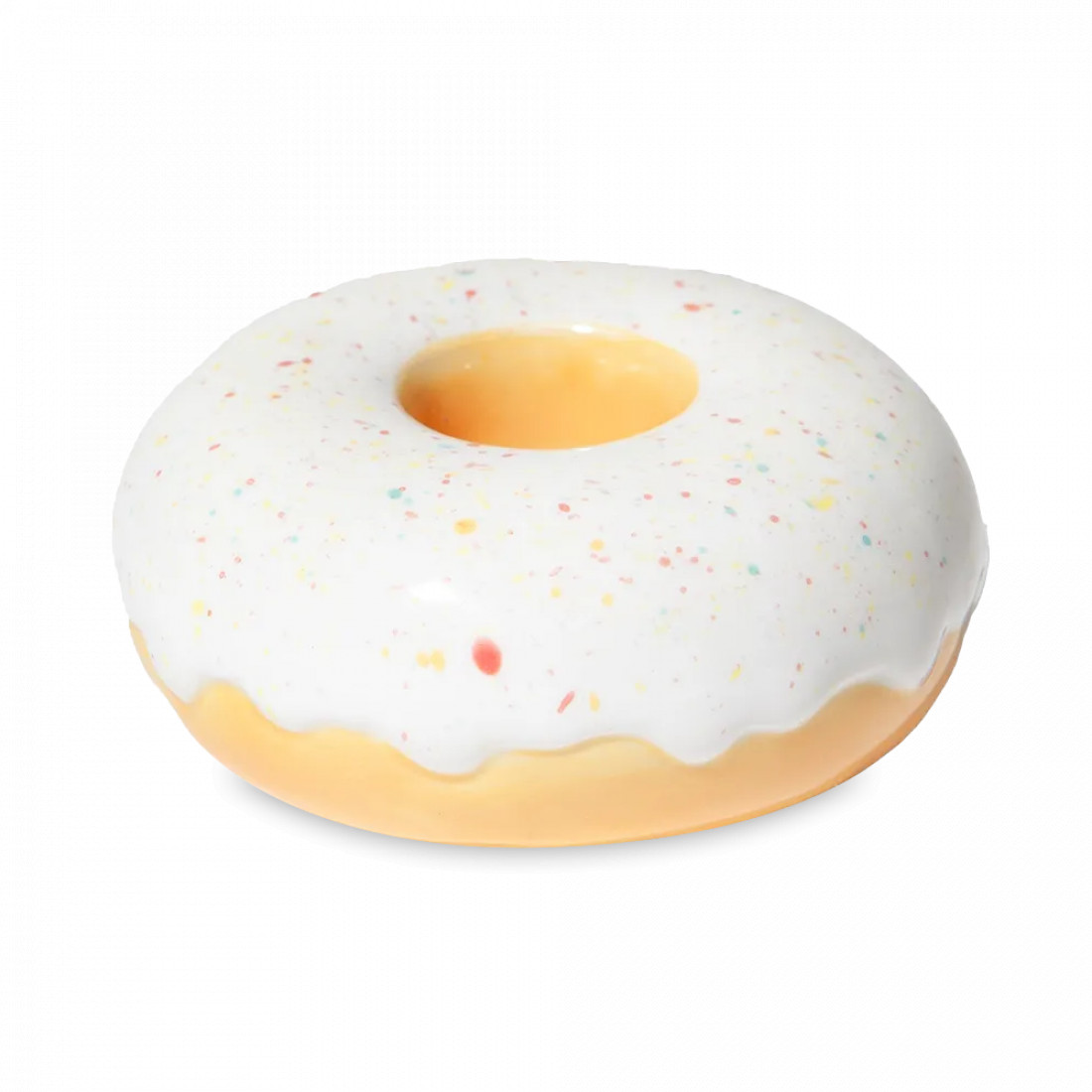 Подсвечник на одну свечу Donut, 7 см, керамика, белый, серия Fast Food, DOIY, Испания