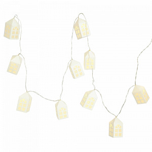 Гирлянда светодиодная Cozy mood, 190 см, пластик, бумага, белый, золотистый, серия New Year Essential, TKANO, Россия, Декор для дома TKANO