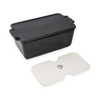 Форма для запекания прямоугольная с крышкой и прессом, 20 х 11 см, 650 мл, керамика, графитовый, серия Slate, PEUGEOT CERAMIC, Франция