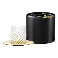 Пара кофейная для капучино, 270 мл, хрустальное стекло, цвет декора - золотой, серия Twist, EISCH, Германия_00818270060317213653.jpg