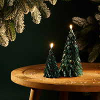 Свеча  декоративная Festive flame, 19.5 см, парафин, зеленый, серия New Year Essential, TKANO, Россия_00817770048368908518.jpg