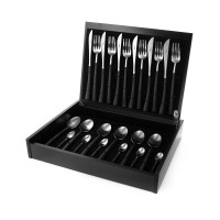 Набор столовых приборов на 6 персон, 24 предметов, черная ручка, серия NOOR, CUTIPOL, Португалия_00802520057925407795.jpg