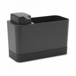 Набор из органайзера для раковины и дозатора для мыла, 19,6 х 9,1 х 12 см, пластик, силикон, темно-серый, серия Sink Side, BRABANTIA, Бельгия, Органайзеры для раковины