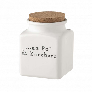 Банка для хранения сахара с крышкой, 14.5 см, керамика, белый, декор, серия Bianca Easy, NUOVA CER, Италия, Bianca Easy NUOVA CER