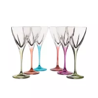 Набор из 6-ти бокалов Prosecco Color, 250 мл, хрустальное стекло, мультиколор, серия Fusion, RCR, Италия, 