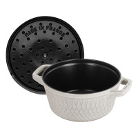 Кокот круглый, 4.25 л, 24 см, чугун, цвет: белый трюфель, серия La Cocotte, STAUB, Франция_00815120062573424346.jpg