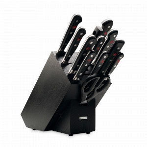Набор кухонных ножей 9 штук + кухонные ножницы + вилка + мусат в деревянной подставке, серия Classic, WUESTHOF, Золинген, Германия, Набор ножей накири