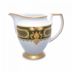 Молочник Green Gold, 220 мл, фарфор, зелёный, золотой, серия Constanza Donna, FALKENPORZELLAN, Германия, Сливочники