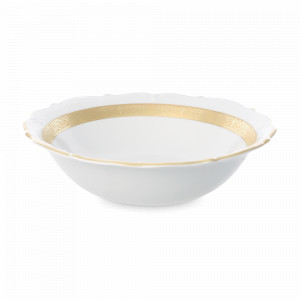 Салатник Матовая полоса, 26 см, фарфор, белый, золотой, серия Мария-Тереза, REPAST, Чехия, Мария-Тереза REPAST