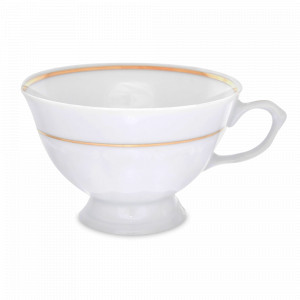 Чашка чайная, 200 мл, фарфор, белый, золотая отводка, серия Classic, REPAST, Чехия, Чайные пары REPAST